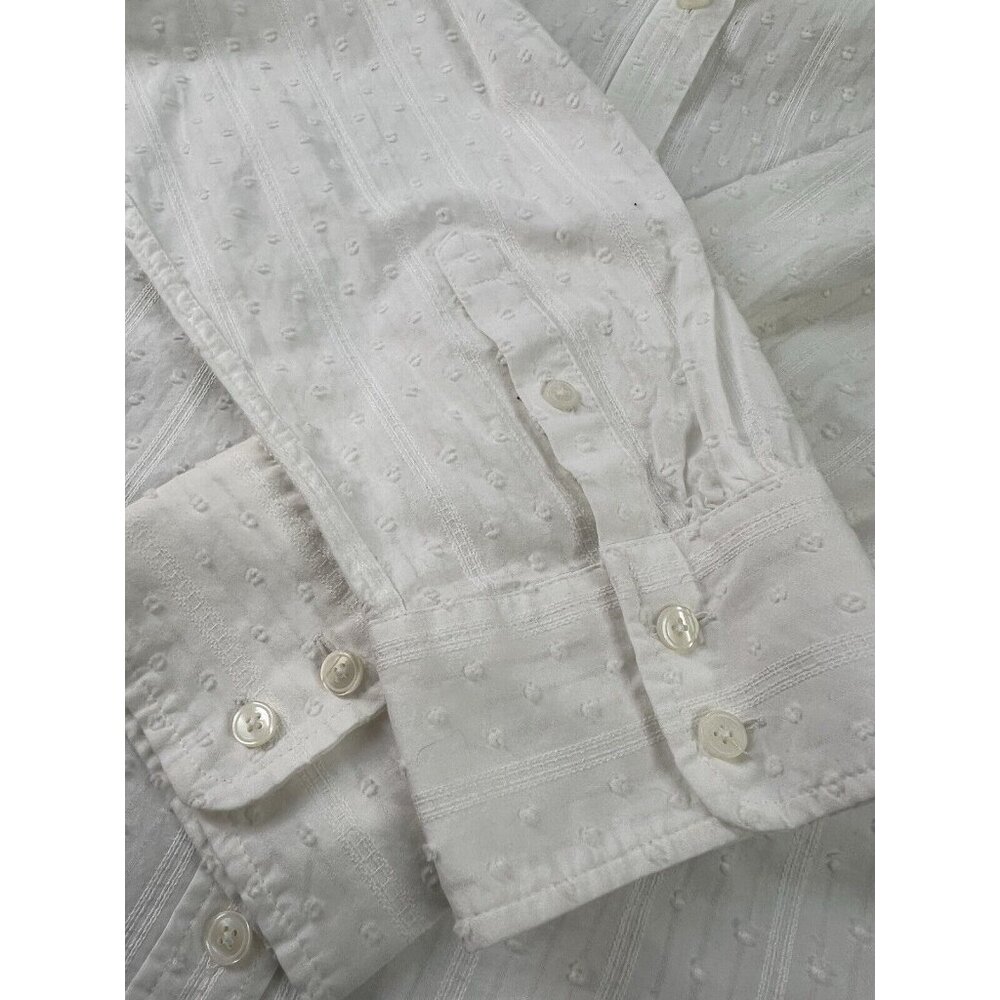 Talbots White Cotton Button Down Blouse Shirt Size XL Career Office Casual - Picture 10 of 14
